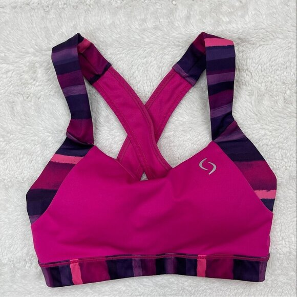 Brooks Uplift Crossback Moving Comfort Sports Bra XS 30C 30D 32C Pink Back Closu - Picture 1 of 5